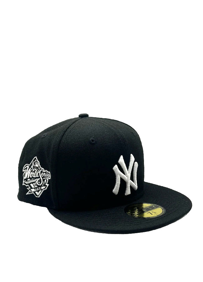 New Era Mens MLB New York Yankees Side Patch World Series 1998 59FIFTY Fitted Hat 60291309 Black, Grey Undervisor 7 3/8