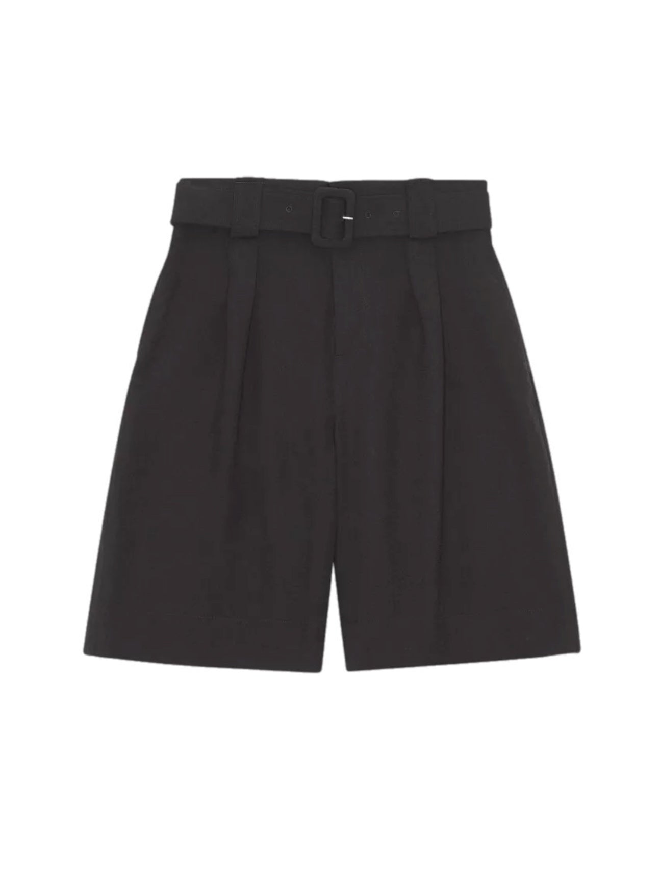 Ganni Drapey Structure Belt Wide Shorts – women's designer trousers