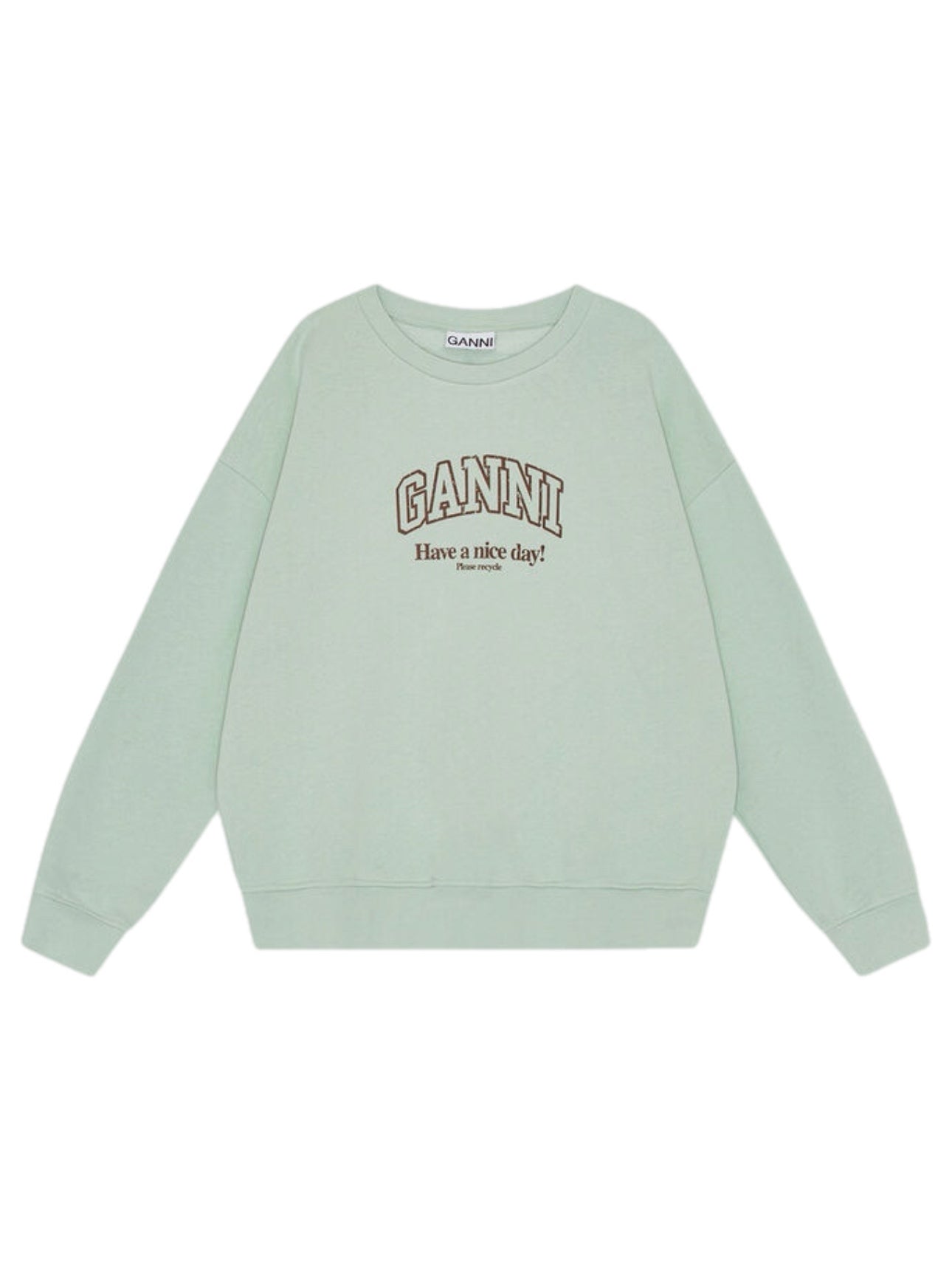 Ganni Isoli Aqua Foam Oversized Sweatshirt – women's designer sweatshirts