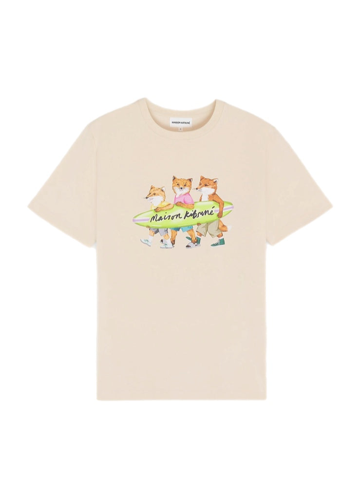 Maison Kitsuné Surfing Foxes Comfort Tee-Shirt – men's designer apparel (view 2)