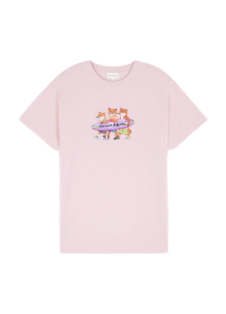 Maison Kitsuné Surfing Foxes Relaxed Tee-Shirt – women's designer apparel