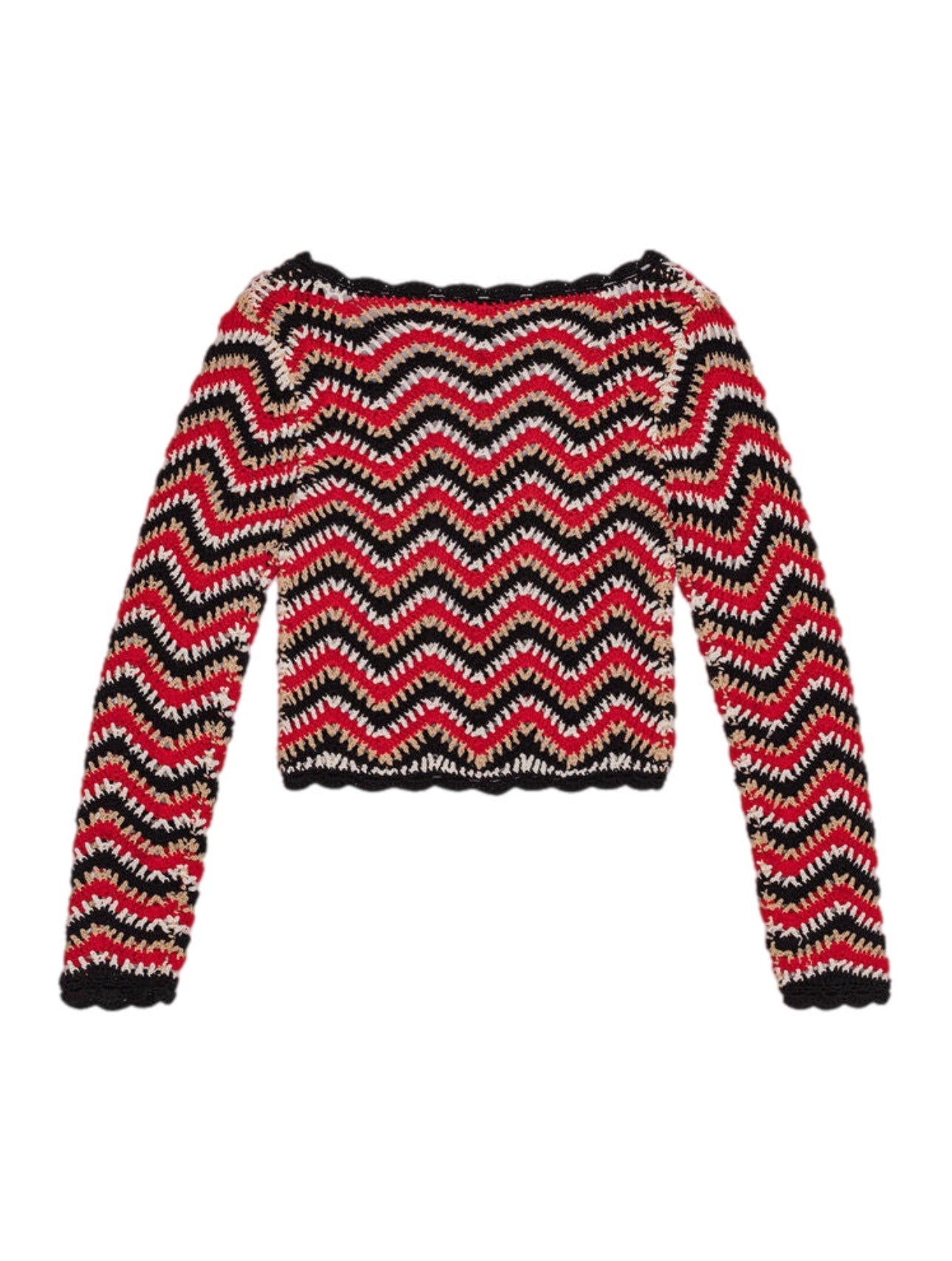 Ganni Cotton Crochet Cardigan – women's designer knitwear (view 2)