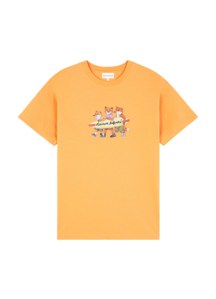 Maison Kitsuné Surfing Foxes Relaxed Tee-Shirt – women's designer apparel (view 2)