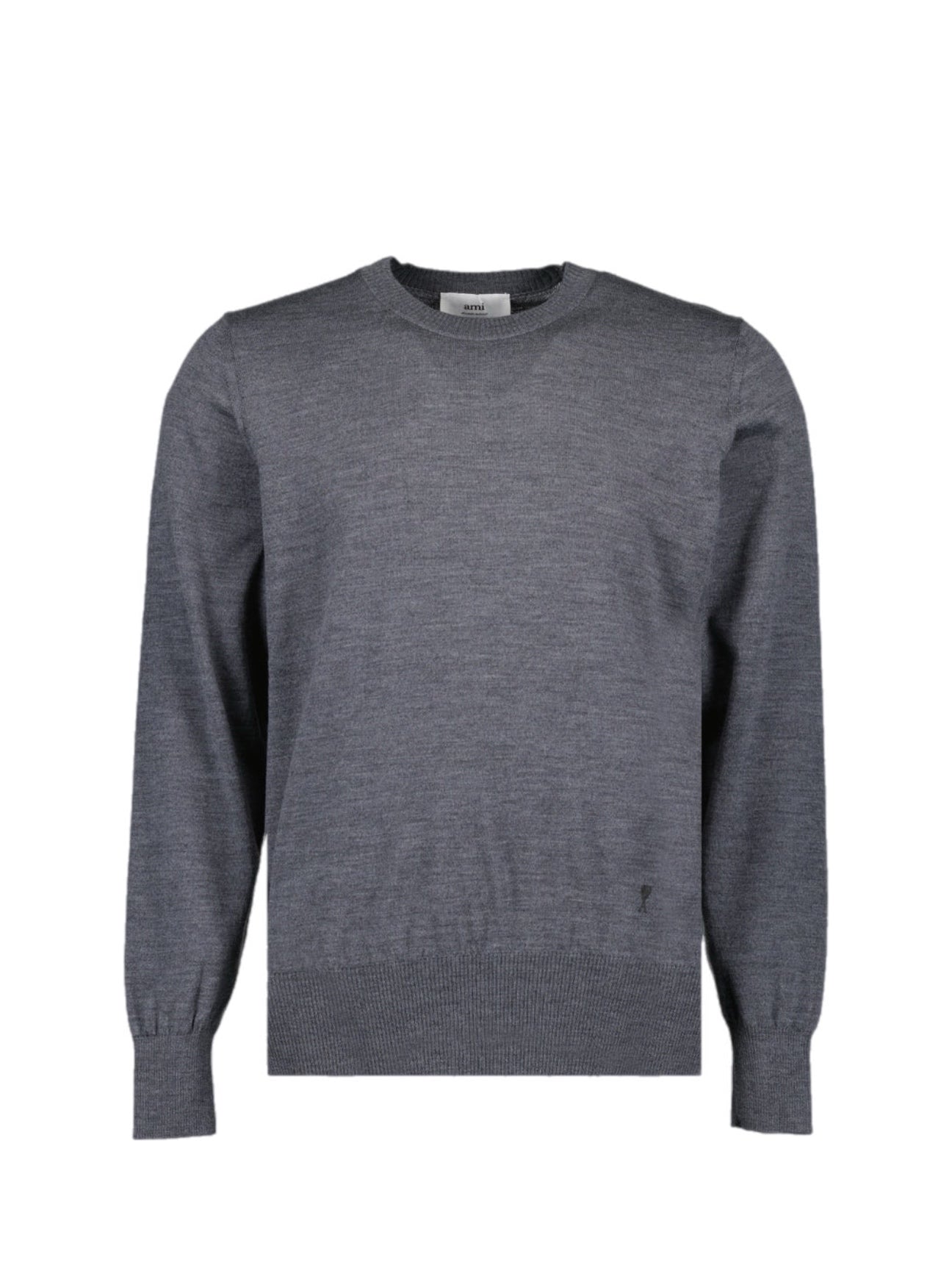 Ami Paris Pull Col Round Ami De Coeur Ton Sur Ton Sweater – men's designer knitwear