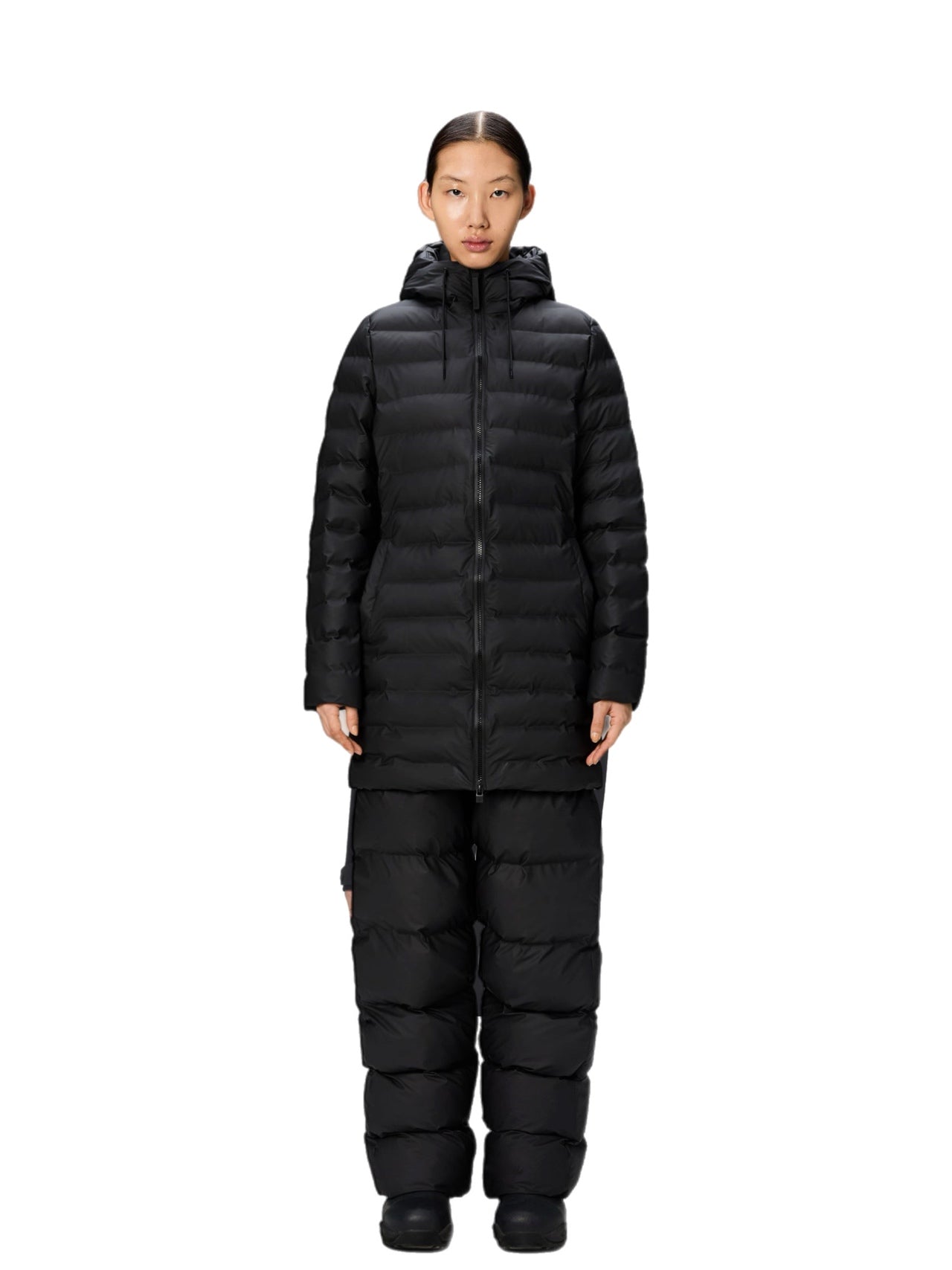 Rains Alta Long Puffer Cargo Jacket W3T4
