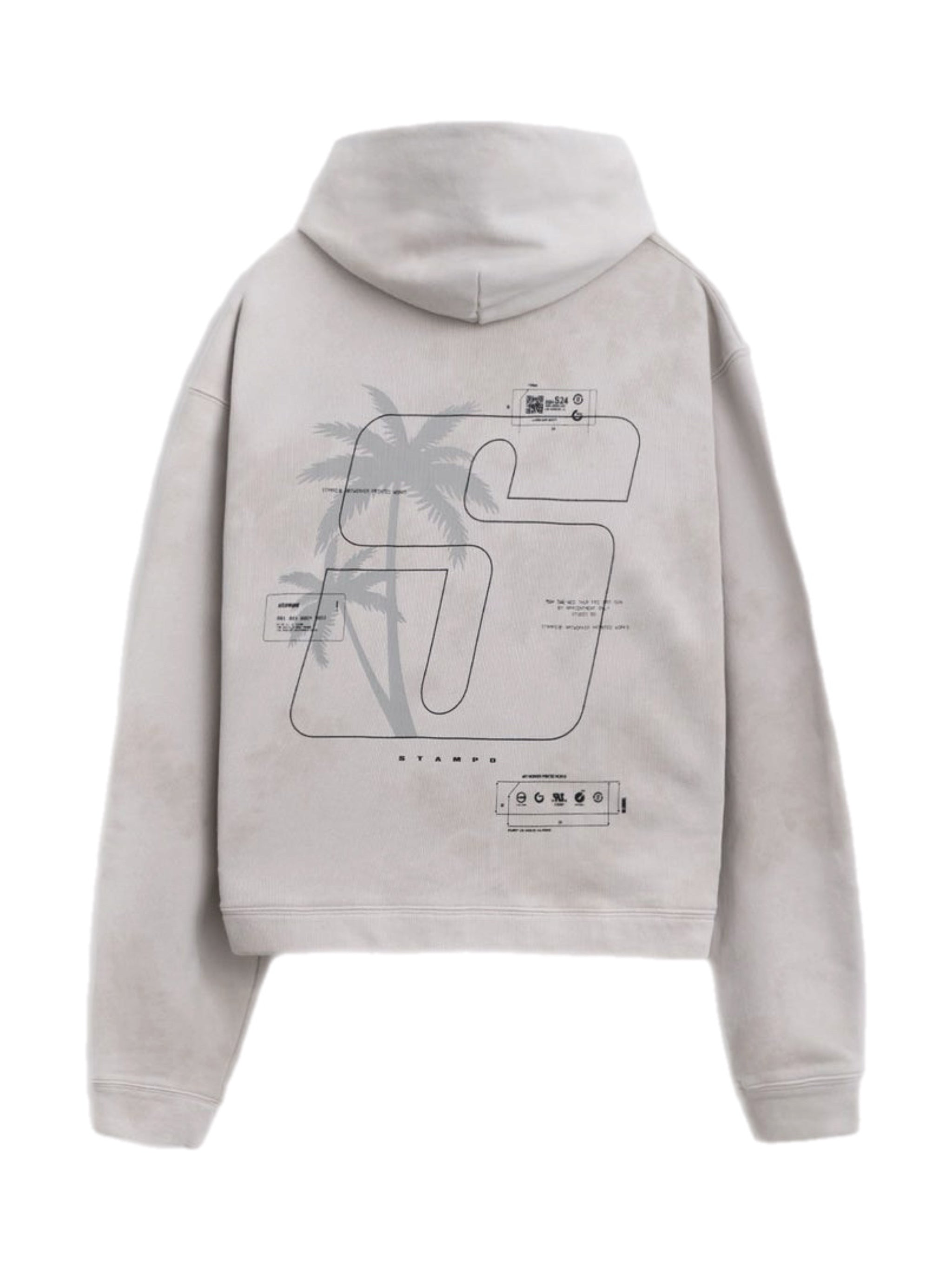 STAMPD Transit Tie Dye Cropped Hooded Sweatshirt – men's designer sweatshirts (view 2)