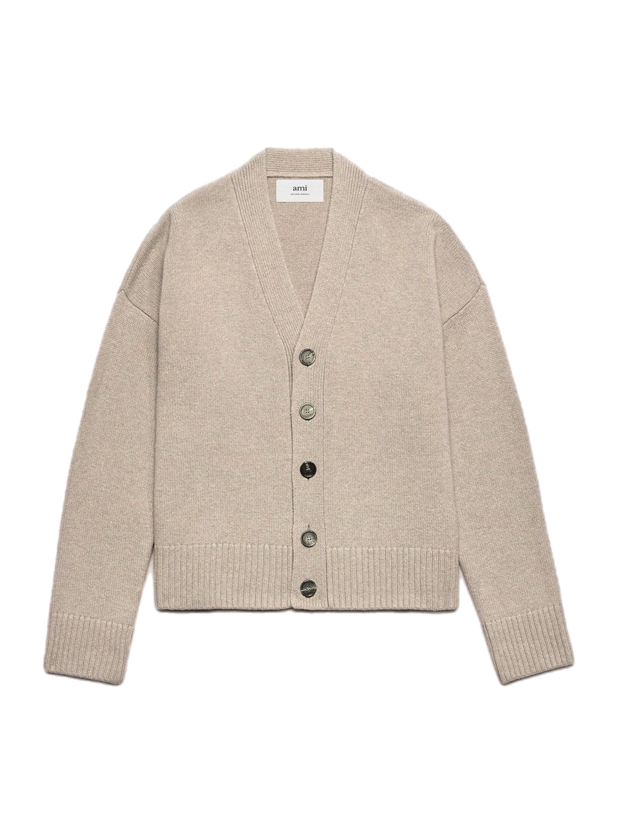 Ami Paris Wool Cashmere Cardigan – men's designer knitwear (view 2)