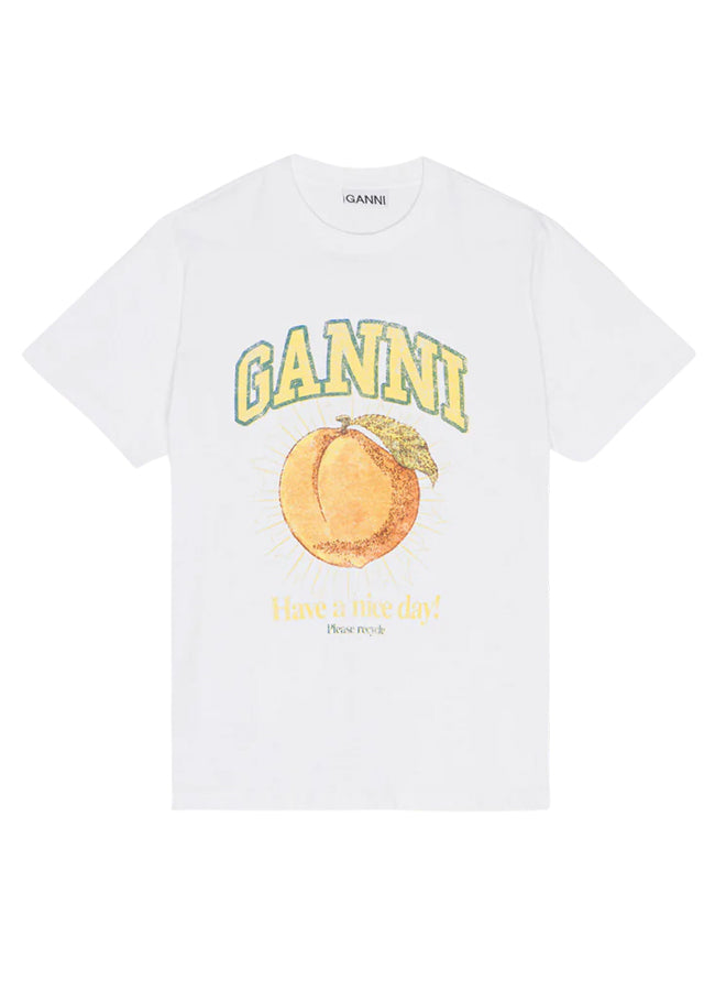 Ganni Basic Jersey Peach Relaxed T-Shirt – women's designer apparel
