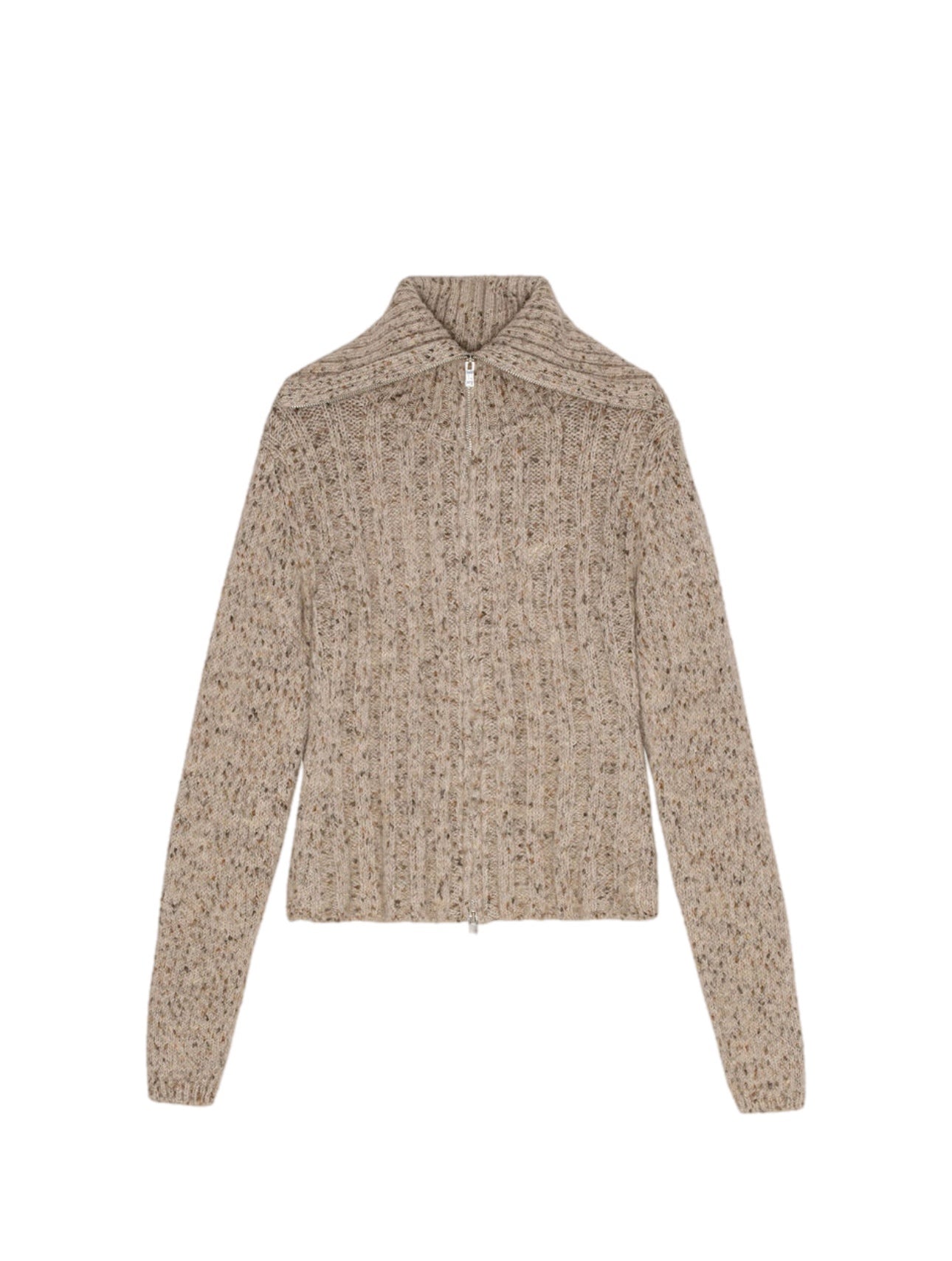 Ganni Alpaca Cotton Mix High Neck Sweater – women's designer knitwear