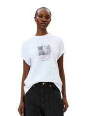 Ganni Basic Jersey Kittens Relaxed T-Shirt – women's designer apparel (view 3)
