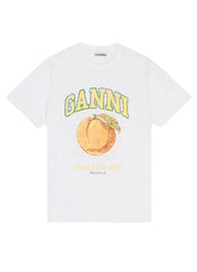 Ganni Basic Jersey Peach Relaxed T-Shirt – women's designer apparel
