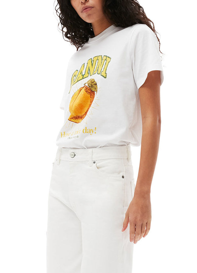 Ganni Basic Jersey Peach Relaxed T-Shirt – women's designer apparel (view 3)