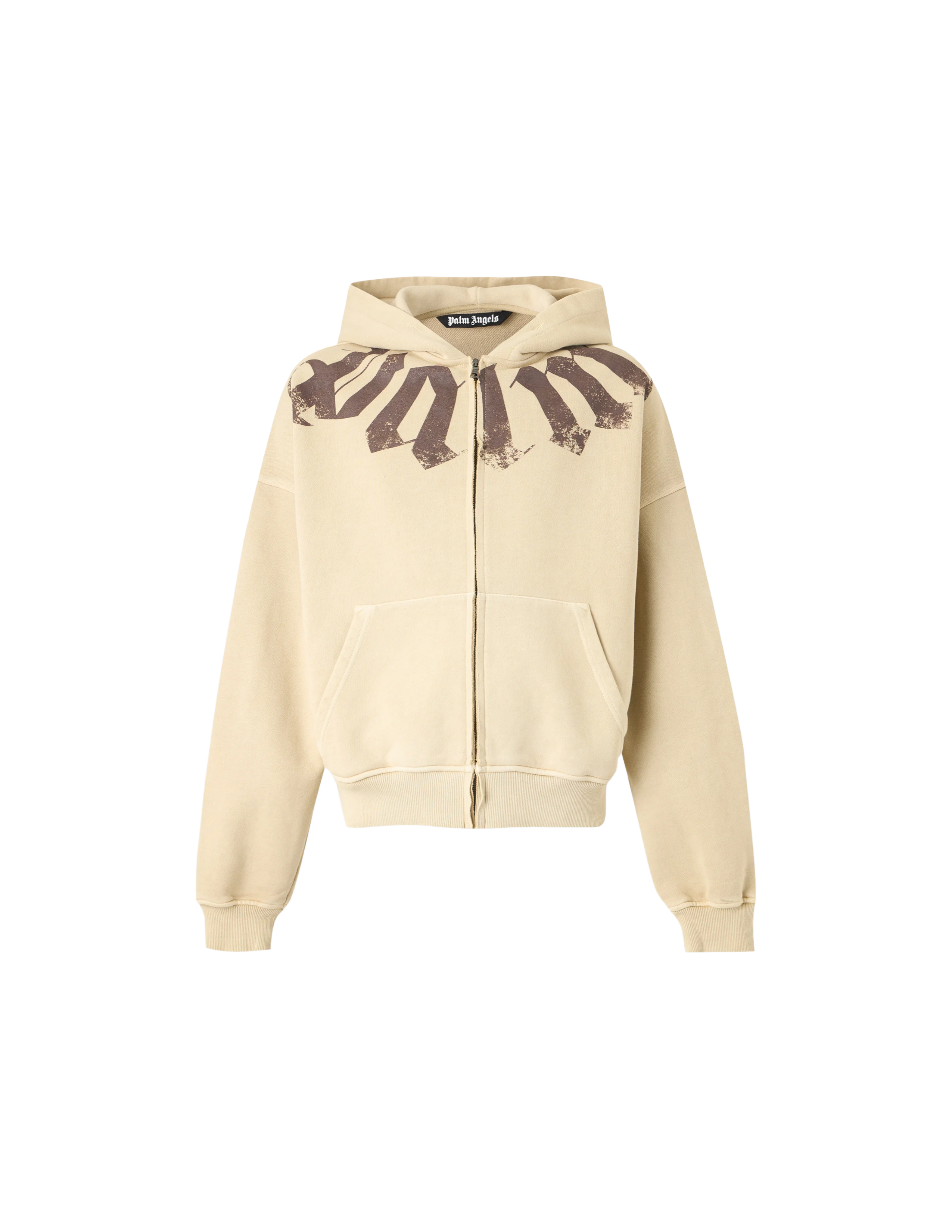 Palm Angels Big Neck Logo Zip Loose Hoody – men's designer clothing