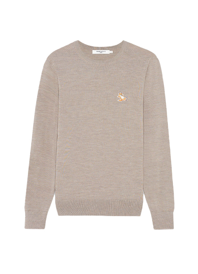 Maison Kitsune Chillax Fox Patch Classic R-Neck Jumper – men's designer clothing