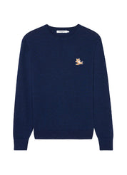 Maison Kitsune Chillax Fox Patch Classic R-Neck Jumper – men's designer clothing (view 3)