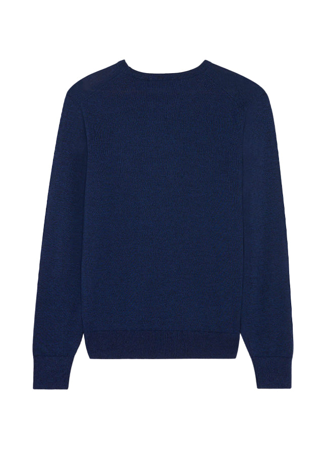 Maison Kitsune Chillax Fox Patch Classic R-Neck Jumper – men's designer clothing (view 4)
