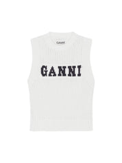 Ganni Cotton Rope Vest – women's designer outerwear