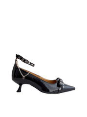 Ganni Eyelets Jewel Kitten Heel Pump Naplack – women's shoes