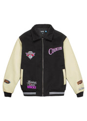 Cookies Full Clip Melton Wool Varsity Jacket – men's designer outerwear