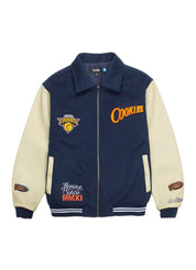 Cookies Full Clip Melton Wool Varsity Jacket – men's designer outerwear (view 2)