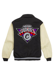 Cookies Full Clip Melton Wool Varsity Jacket – men's designer outerwear (view 3)