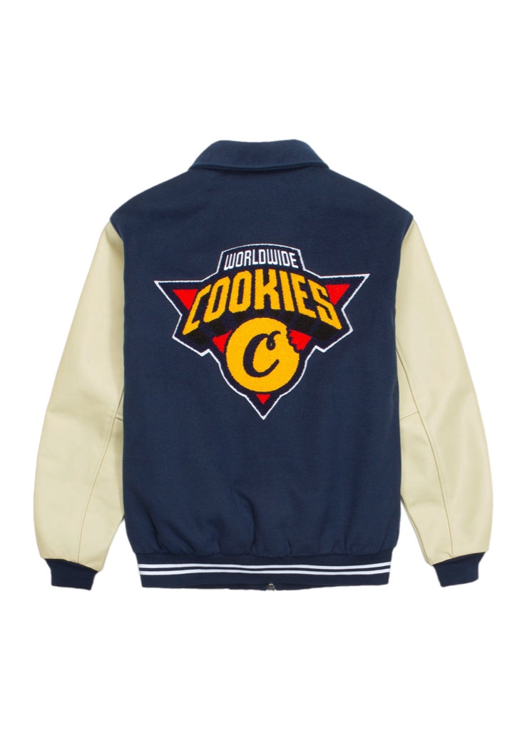 Cookies Full Clip Melton Wool Varsity Jacket – men's designer outerwear (view 4)