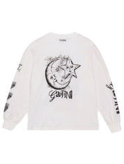 Ganni Future Heavy Jersey Moon Long Sleeve T-Shirt – women's designer apparel