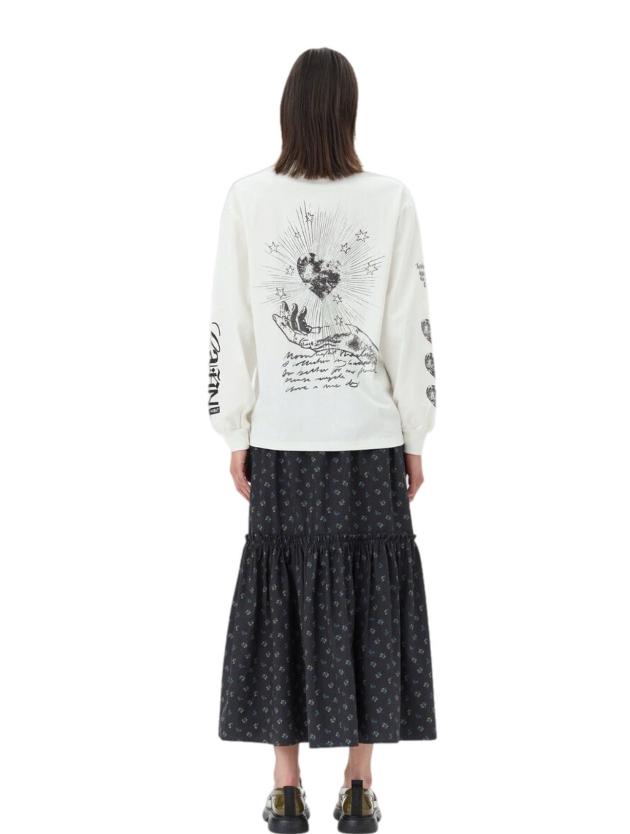 Ganni Future Heavy Jersey Moon Long Sleeve T-Shirt – women's designer apparel (view 5)