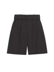 Ganni Drapey Structure Belt Wide Shorts – women's designer trousers