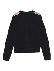 Ganni Harlequin Wool Mix Knit Cardigan – women's designer knitwear (view 2)