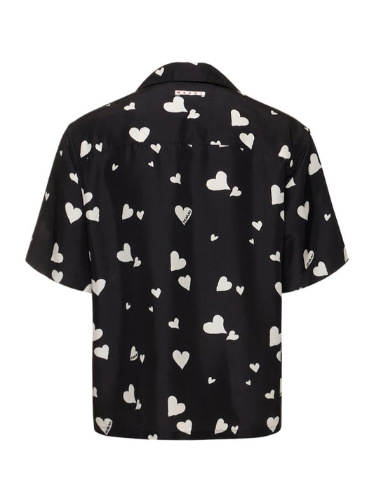 Bunch Of Hearts Silk Habotai Shirt CUMU0213A4
