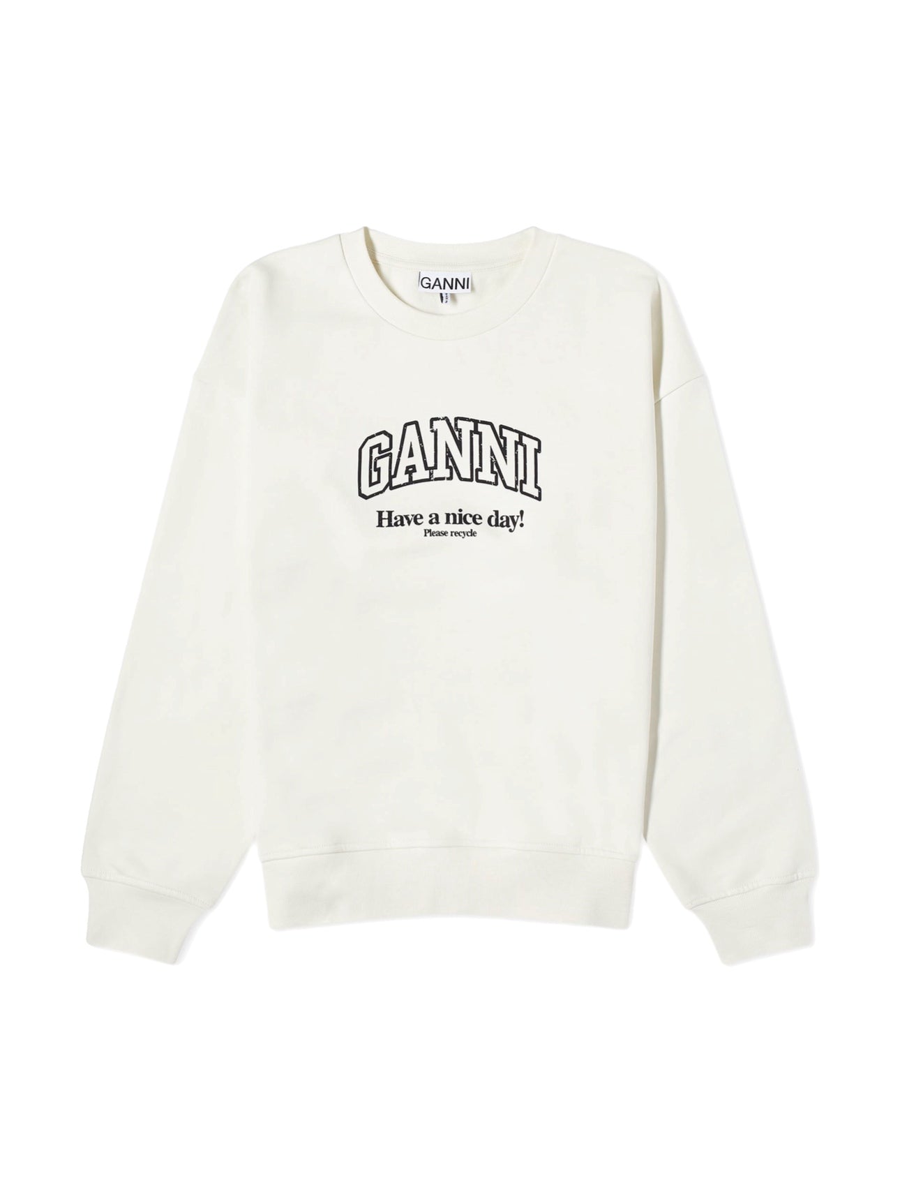 Ganni Isoli Egret Oversized Sweatshirt – women's designer sweatshirts