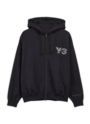 adidas Y-3 Logo Zip Hoodie – Black – men's designer sweatshirts