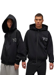 adidas Y-3 Logo Zip Hoodie – Black – men's designer sweatshirts (view 5)