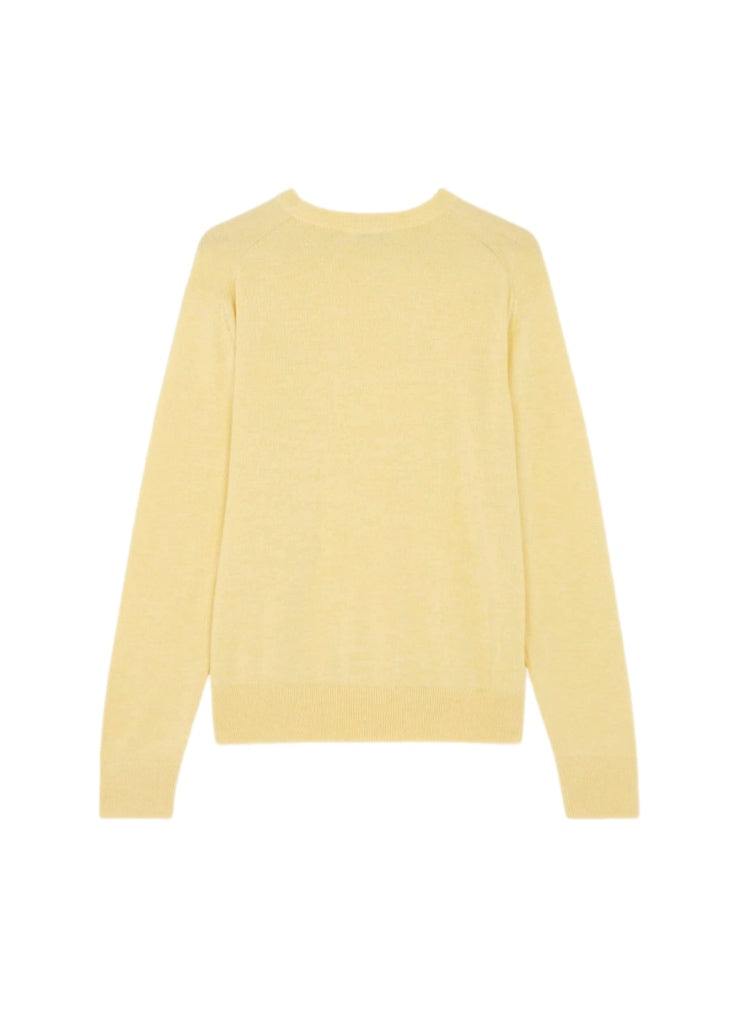 Maison Kitsuné Fox Head Patch Loose Round-Neck Sweater – women's designer knitwear (view 3)