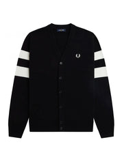 Fred Perry Tipped Sleeve Cardigan – men's designer knitwear