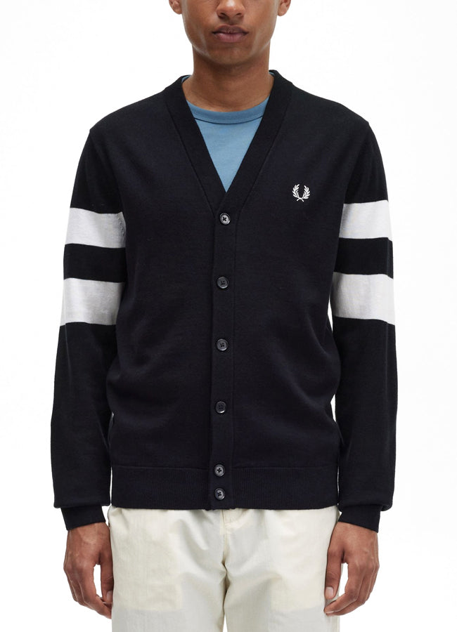 Fred Perry Tipped Sleeve Cardigan – men's designer knitwear (view 3)