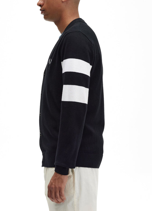 Fred Perry Tipped Sleeve Cardigan – men's designer knitwear (view 4)