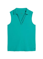 Puma Golf Women's Cloudspun Piped Sleeveless Polo – women's designer apparel