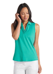 Puma Golf Women's Cloudspun Piped Sleeveless Polo – women's designer apparel (view 3)