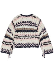 Ganni Wool Roving Handknit Crewneck – women's designer knitwear (view 2)
