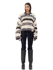 Ganni Wool Roving Handknit Crewneck – women's designer knitwear (view 4)