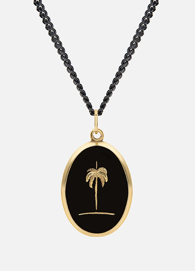 Palm Tree Pendant Necklace W/Enamel 103-0163-001