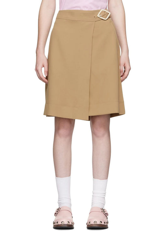 Drapey Twill Wrap Mini Skirt F7178