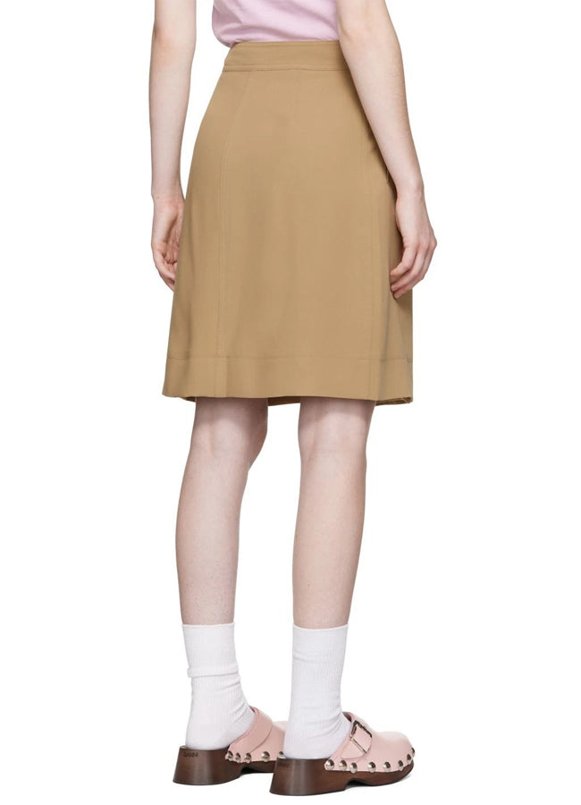 Drapey Twill Wrap Mini Skirt F7178