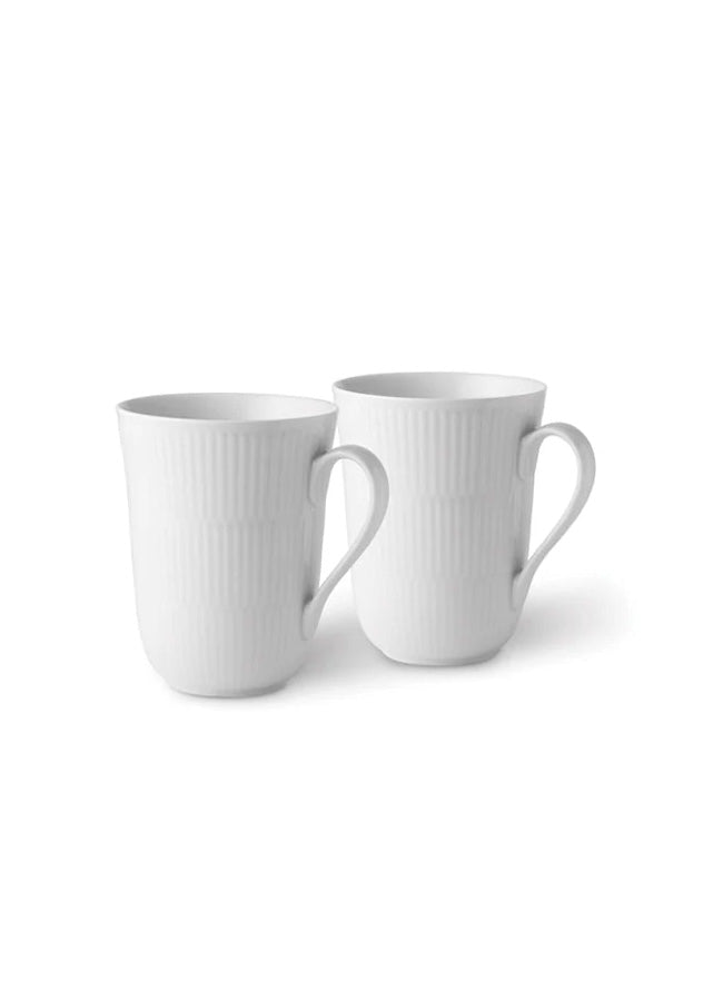White Fluted Mug 11 OZ S/2_1017380