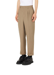 AMI Paris Carrot Fit Trousers With Hem And Pleats – men's designer trousers (view 2)
