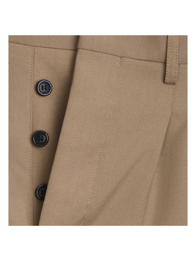 AMI Paris Carrot Fit Trousers With Hem And Pleats – men's designer trousers (view 3)