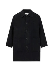 AMI Paris Double Face Mid-Length Coat With Patch Pockets – men's designer outerwear