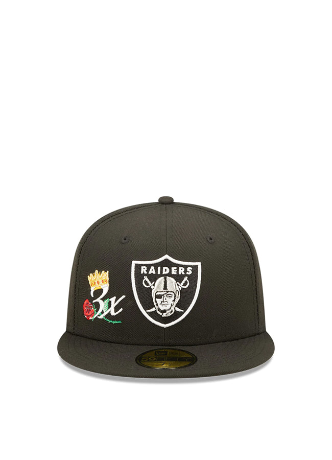 New Era Crown Champs 5950 11092 Las Vegas Raiders Fitted Hat – men's headwear (view 2)